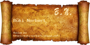 Büki Norbert névjegykártya